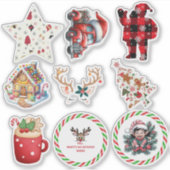 Festive Holiday Christmas Stickers  Aufkleber (Vorderseite)