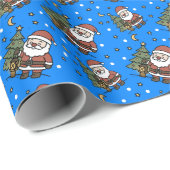 Festive, Holiday Father Christmas, Santa Geschenkpapier (Rolleneckpunkt)