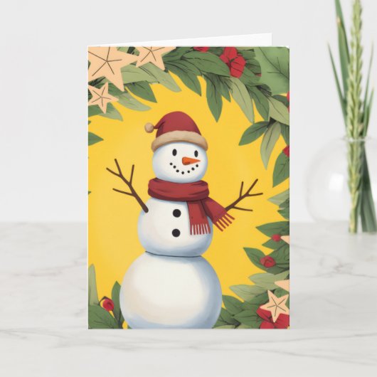 Festive Holiday Folded Greeting Card Karte (Vorderseite)