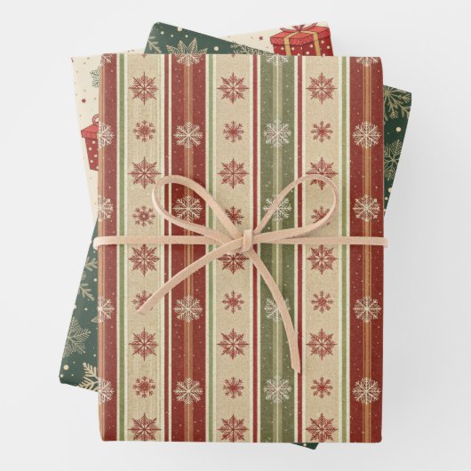 Festive Holiday Gift Wrap with Snowflakes Geschenkpapier Set (Beispiel)