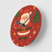 Festive Holiday Glow Runde Wanduhr (Winkel)