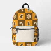 Festive Holiday Grid Pattern Bedruckter Rucksack (Vorderseite)