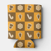 Festive Holiday Grid Pattern Dosenkühler (Rückseite)