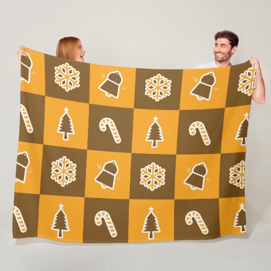Festive Holiday Grid Pattern Fleecedecke (Beispiel)
