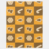 Festive Holiday Grid Pattern Fleecedecke (Vorderseite)
