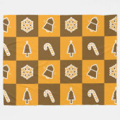 Festive Holiday Grid Pattern Fleecedecke (Vorderseite (Horizontal))