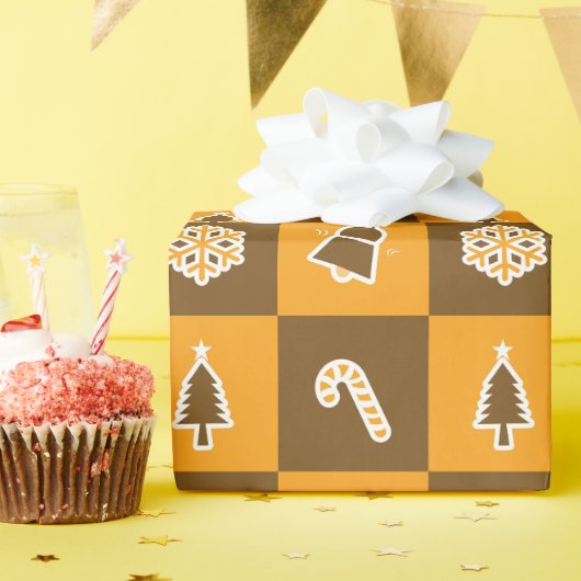 Festive Holiday Grid Pattern Geschenkpapier (Geburtstagsparty)