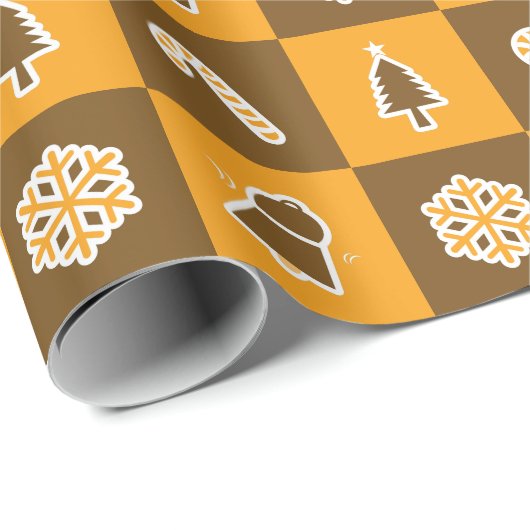 Festive Holiday Grid Pattern Geschenkpapier (Rolleneckpunkt)