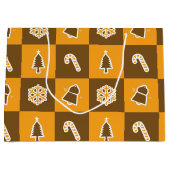 Festive Holiday Grid Pattern Große Geschenktüte (Vorderseite)