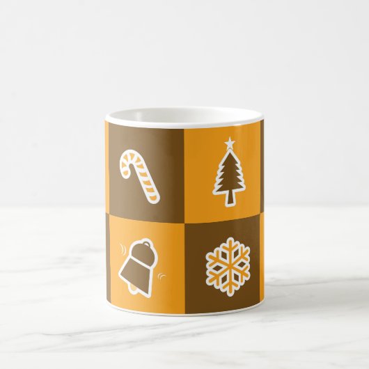 Festive Holiday Grid Pattern Kaffeetasse (Mittel)