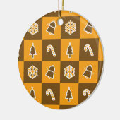 Festive Holiday Grid Pattern Keramik Ornament (Links)
