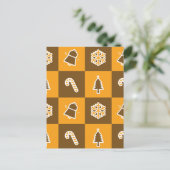 Festive Holiday Grid Pattern Postkarte (Stehend Vorderseite)