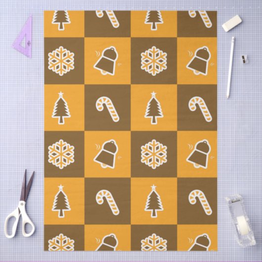 Festive Holiday Grid Pattern Seidenpapier (Basteln)