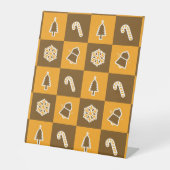 Festive Holiday Grid Pattern Sockelschild (Vorderseite)