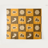 Festive Holiday Grid Pattern Wandteppich (Vorderseite (Horizontal))