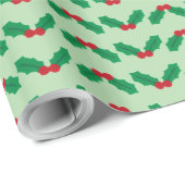 Festive Holiday Holly Mistletoe Christmas  Geschenkpapier (Rolleneckpunkt)