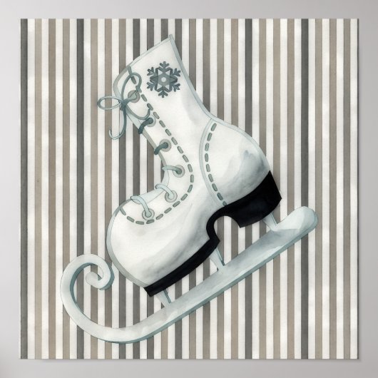 Festive Holiday Ice Skate Art Poster (Vorne)