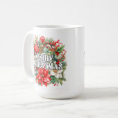 Festive Holiday Merry Christmas Wreath Kaffeetasse (Vorderseite Links)