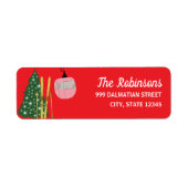 Festive Holiday Ski Skiing Return Address Label (Vorne)