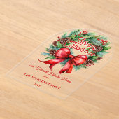 Festive Holiday Wreath Merry Christmas Non-Photo Acryleinladungen (Ablage )