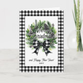 Festive Holiday Wreath Merry Christmas Non-Photo Karte (Vorderseite)