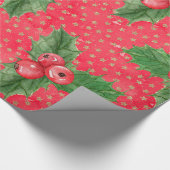 Festive Holly Berries Geschenkpapier (Ecke)