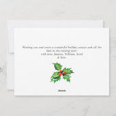 Festive Holly Berry Mistletoe Weihnachtsgrüße Feiertagskarte (Rückseite)