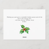 Festive Holly Berry Mistletoe Weihnachtsgrüße Feiertagskarte (Rückseite)