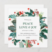 Festive Holly Berry Wreath Weihnachtsgrüßen Feiertagskarte (Vorne/Hinten)