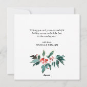 Festive Holly Berry Wreath Weihnachtsgrüßen Feiertagskarte (Rückseite)