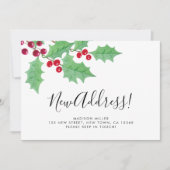 Festive Holly New Address Moving Ankündigung (Vorderseite)