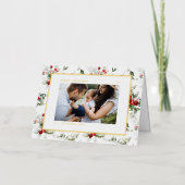 Festive Holly Pattern Frohe Weihnachten Foto (Vorderseite)