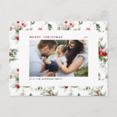 Festive Holly Pattern Frohe Weihnachten Foto (Vorderseite)