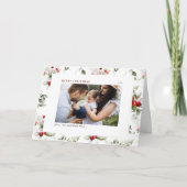 Festive Holly Pattern Frohe Weihnachten Foto (Vorderseite)