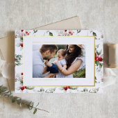 Festive Holly Pattern Frohe Weihnachten Foto