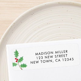 Festive Holly Return Address