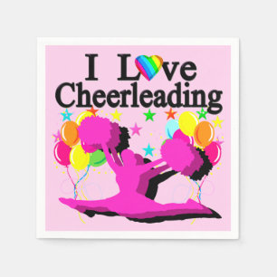 FESTIVE I LIEBE CHEERLEADPAPIER SERVIETTE
