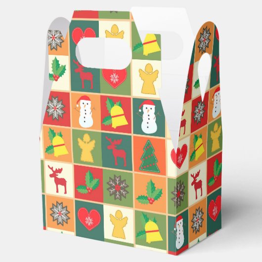 Festive Icons Gable Christmas Favor Box Geschenkschachtel (Geöffnet)
