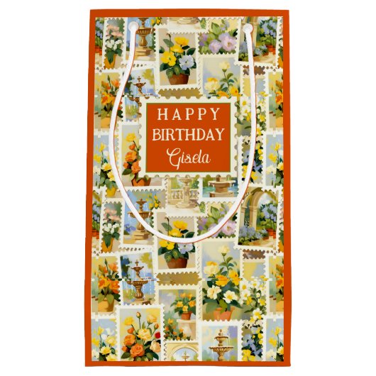 Festive Italian Pattern Small  Kleine Geschenktüte (Vorderseite)