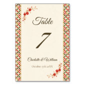 Festive Japanese Blossom Table Number Tischnummer (Rückseite)