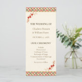 Festive Japanese Blossom Wedding Program Programm (Stehend Vorderseite)