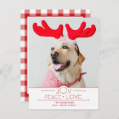 Festive Joest Peace Liebe Rotes Kariertes Foto Postkarte (Vorne/Hinten)