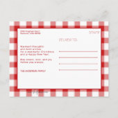 Festive Joest Peace Liebe Rotes Kariertes Foto Postkarte (Rückseite)