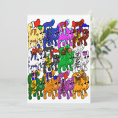 Festive Jolly Meowy Weihnachtskatzen Karte (Stehend Vorderseite)