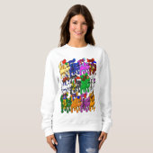 Festive Jolly Meowy Weihnachtskatzen Sweatshirt (Vorne ganz)