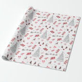 Festive Joy Christmas – Santa, Reindeer & Ho Ho Ho Geschenkpapier (Ungerollt)
