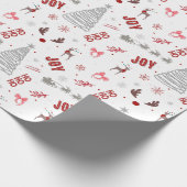 Festive Joy Christmas – Santa, Reindeer & Ho Ho Ho Geschenkpapier (Ecke)