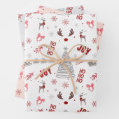 Festive Joy Christmas – Santa, Reindeer & Ho Ho Ho Geschenkpapier Set (Beispiel)