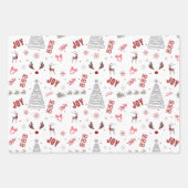 Festive Joy Christmas – Santa, Reindeer & Ho Ho Ho Geschenkpapier Set (Vorderseite)