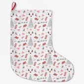 Festive Joy Christmas – Santa, Reindeer & Ho Ho Ho Großer Weihnachtsstrumpf (Vorderseite)